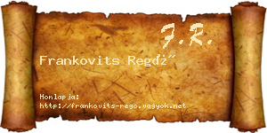 Frankovits Regő névjegykártya